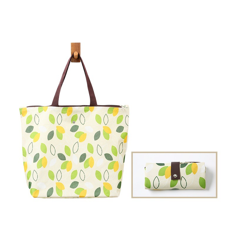 Bolsa de compras plegable de tela Oxford, bolsa de compras plegable ecológica promocional portátil, personalizable.