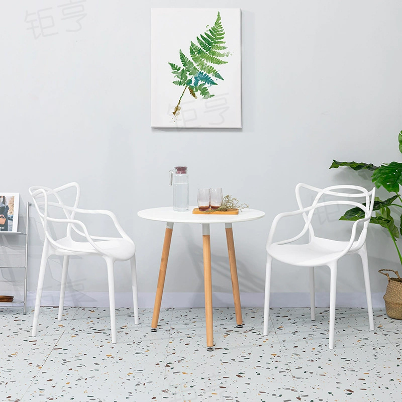 Nordic oreja de gato silla plástico hogar leche tienda té al aire libre respaldo ocio mesa y asiento adulto creativo simple