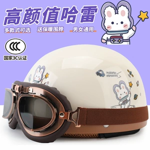 3C Certified Electric Vehicle Helmet, Motorcycle Retro Winter Warm