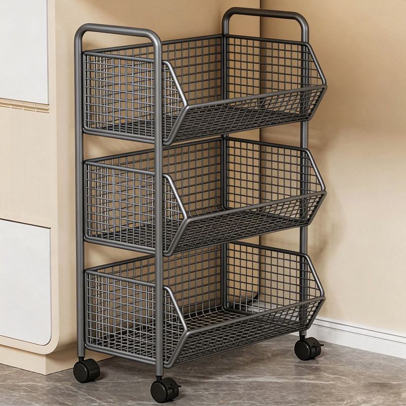 Under-desk storage rack, movable desktop organizer for office and living room, floor-standing snack basket, multi-layer storage cart Under-desk storage rack, movable desktop organizer for office and living room, floor-standing snack basket, multi-layer storage cart