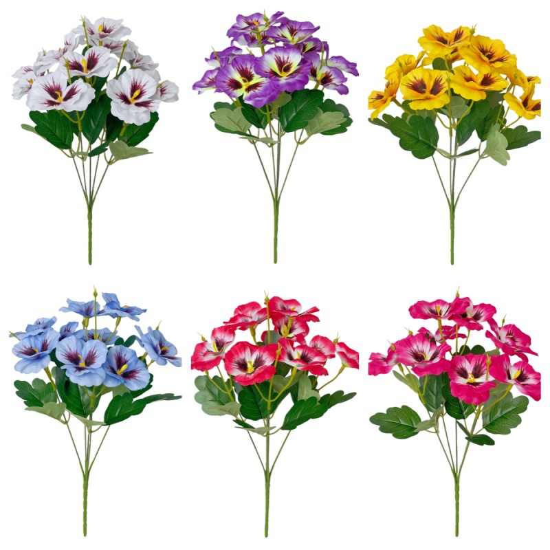 Cross-Border Spot Artificial Flower Pansy Artificial Flower Butterfly Orchid Home Hotel Outdoor Wedding Silk Flower Decorative Ornaments