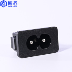 Bostech AC Power Cord 8-Position Connector Two-Pin Two-Conductor 2P Embedded C8 Black Eight-Position Rear Socket