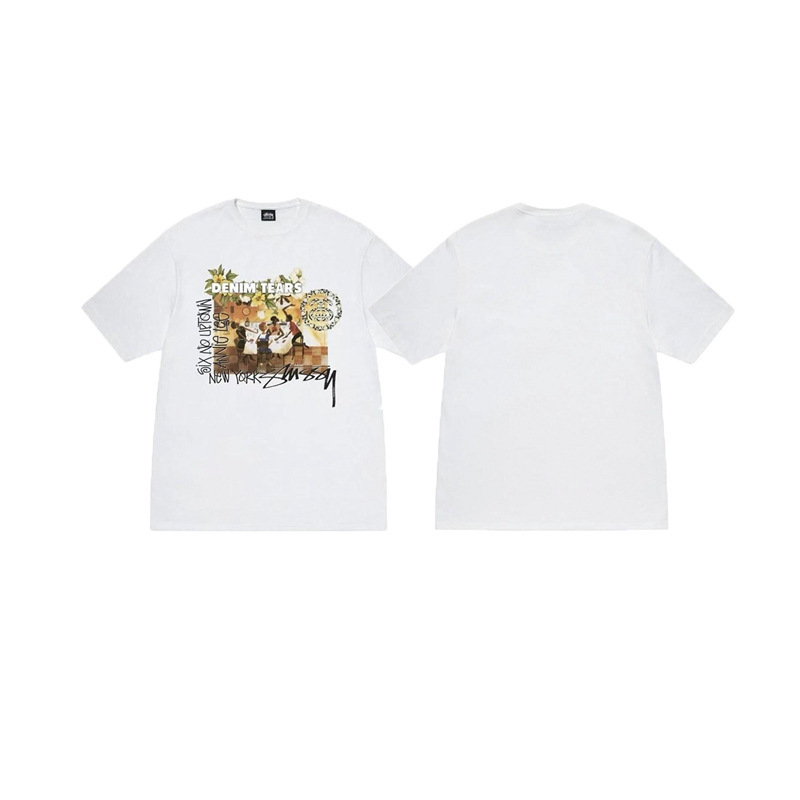 2025 新しい stussy ステューシー男性と女性の半袖 Tシャツ夏の男性と女性のルーズ 230 グラムヘビーウェイト高品質 Tシャツ|undefined