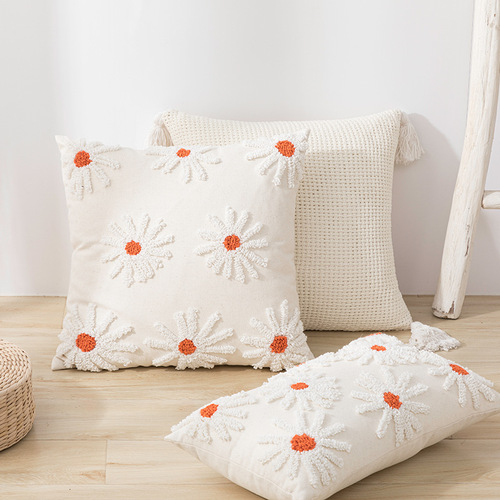 Nordic ins style tufted pillow cushion bed and breakfast sofa bed pillow lumbar pillow office seat pillow cover wholesale