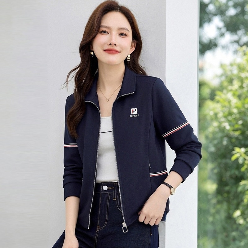 Standard design + embroidery, short jacket for women, stand-up collar, 2026 new spring collection, stylish and versatile top for petite figures, a popular and trendy item Standard design + embroidery, short jacket for women, stand-up collar, 2026 new spring collection, stylish and versatile top for petite figures, a popular and trendy item