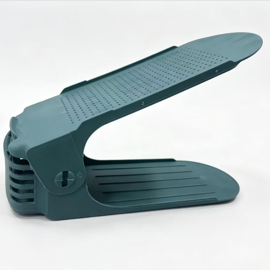 Organizador de Zapatos de Doble Capa de Plástico Ajustable y Plegable para Hogar