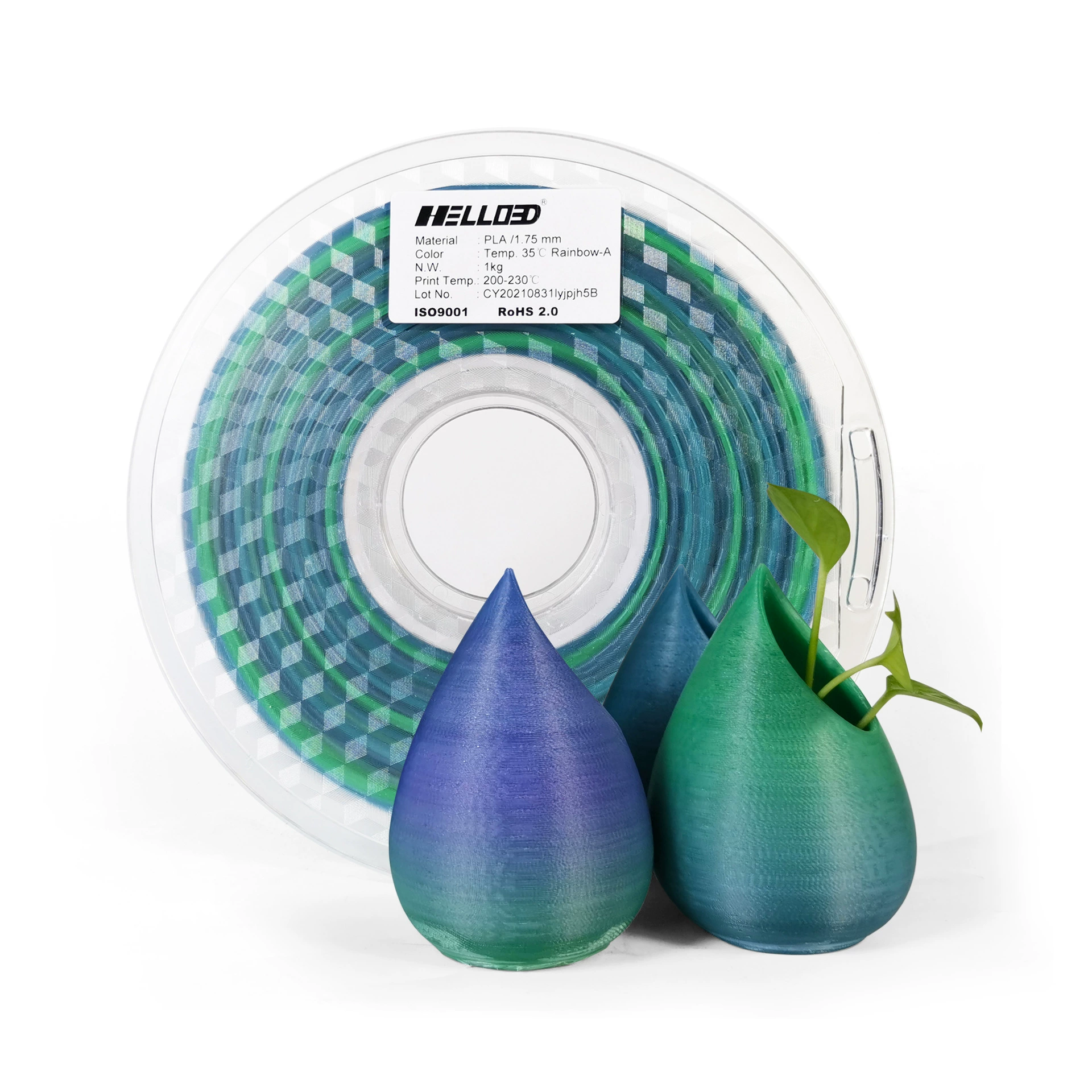 Printer, rainbow material, 3D printing, PLA, 1.75mm