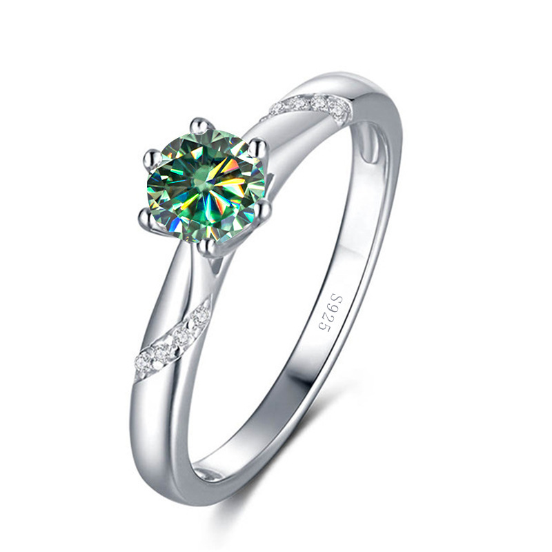 Color psíquico seis garras anillo de piedra de mozanite 123 quilates joyería de piedra de mozanita temblar el mismo tipo de venta caliente transfronteriza