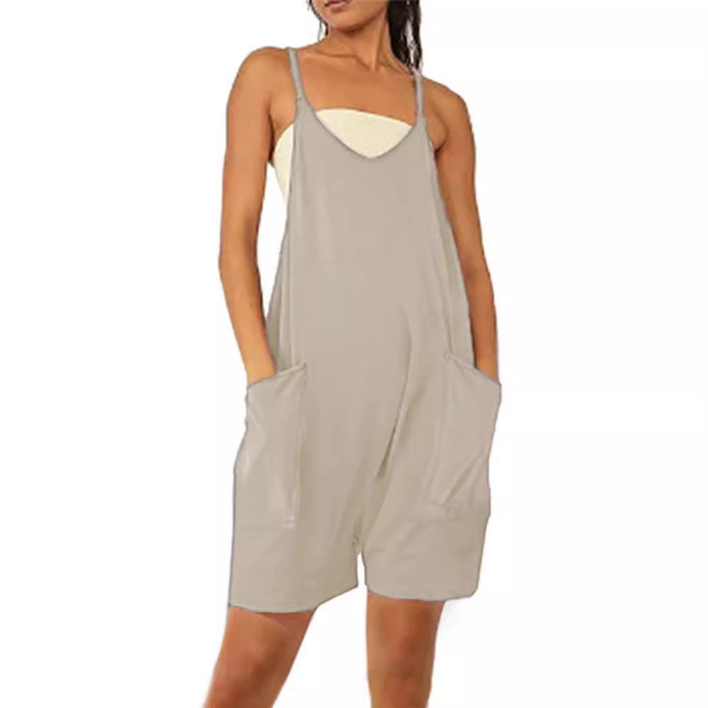 2023 ropa de mujer europea y americana eBay Amazon estación independiente popular cremallera bolsillo suspender pantalones mono suspender Pantalones image 6