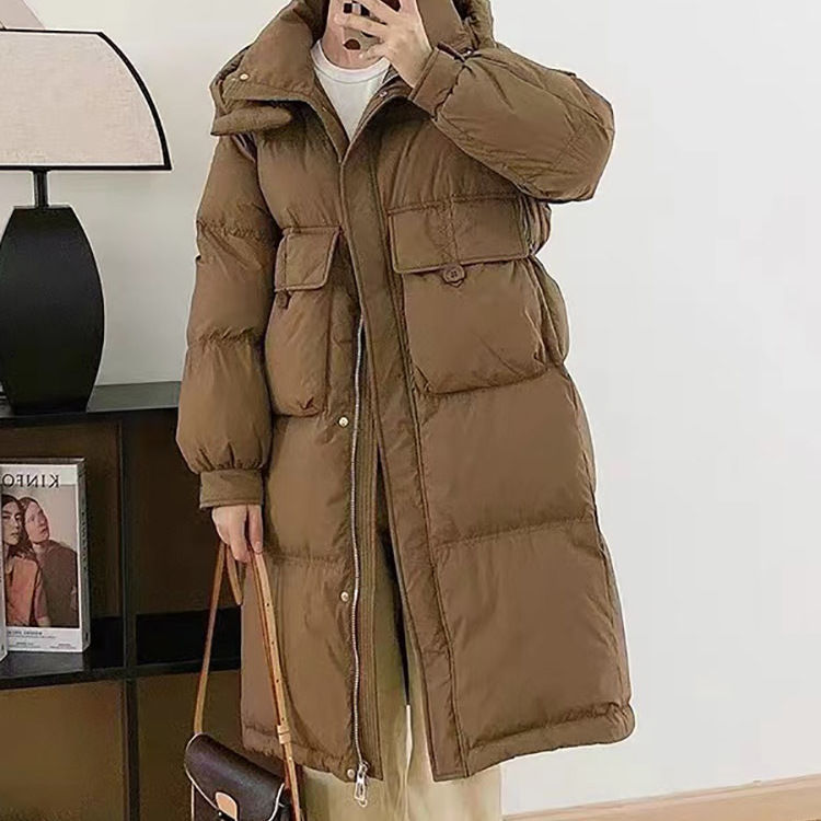 中长款过膝羽绒服女2025年冬季新款韩版宽松连帽休闲加厚抗冻保暖|undefined