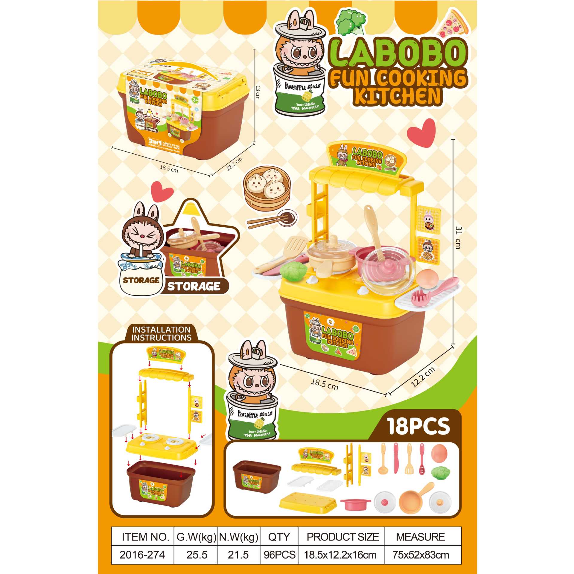 Explosiva transfronteriza para niños, dibujos animados de la casa, mesa de vajilla de brara, mesa de postres, caja de almacenamiento de utensilios de cocina, mini juego de cocina