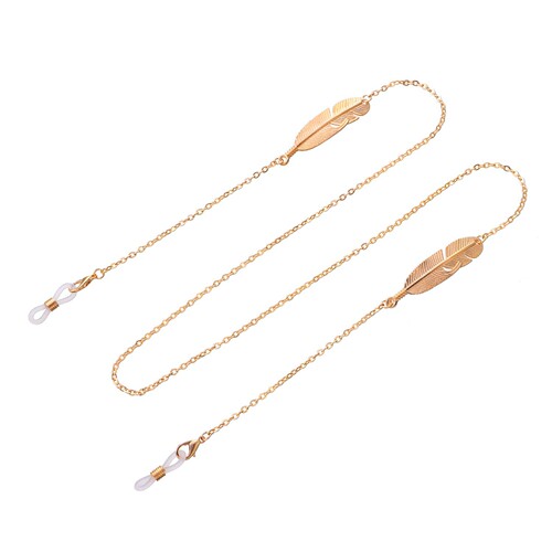 Trendy Accessories from Europe and America - Simple Metal Feather Alloy Eyeglass Chain, Versatile Multi-purpose Chain with Anti-slip and Anti-lost Features