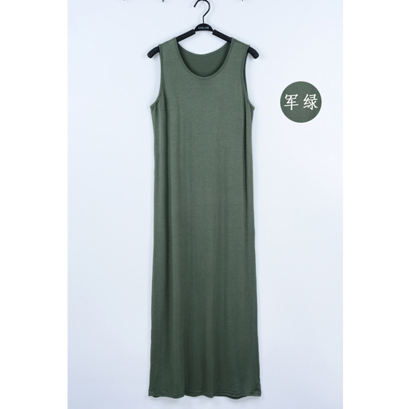 아미 그린 레이서넥 롱 스커트