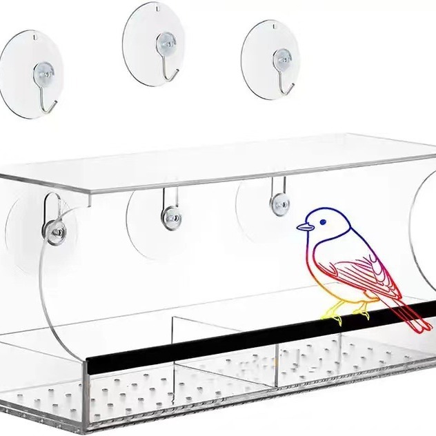 工厂直销室内室外亚克力喂鸟神器