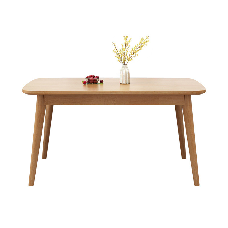 Mesa de comedor de madera sólida nórdica rectangular para 4 personas 6 personas combinación de mesa y silla de comedor moderna simple mesa de comedor casera pequeña casa