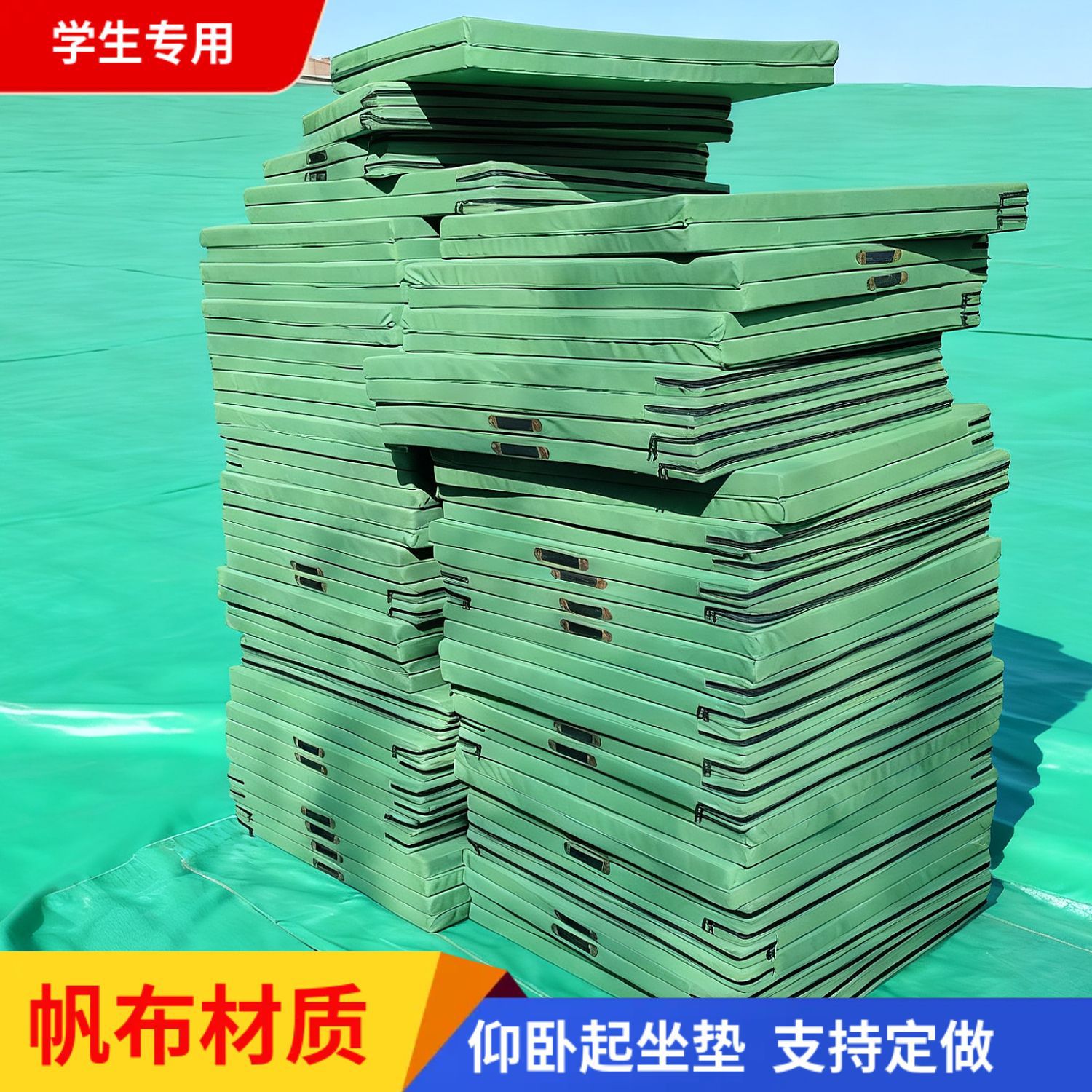 Sit-Up Mat for High School Entrance Exam Students, Canvas Physical Fitness Test Mat, School Training Multifunctional Thickened Folding Flip-Over Sponge Mat