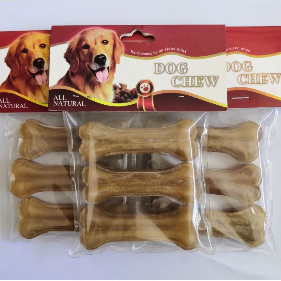 Производители предоставляют принадлежности для домашних животных 7,5 см из воловьей кожи, прижимая 3 комплекта коренных зубов для укусов собак