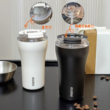 简约纯色保温杯2025新款女生高颜值咖啡杯子车载便携迷你双饮水杯