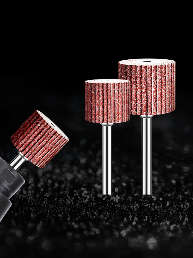 活柄百叶轮磨头6mm柄不锈钢内圆30抛光40电磨机20沙皮25砂纸页轮