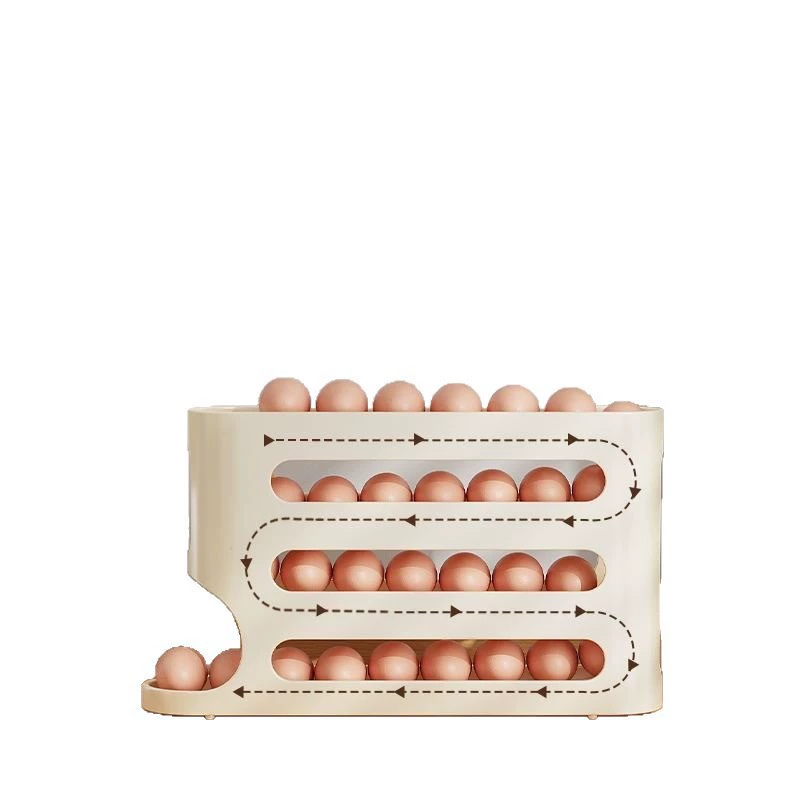 Refrigerator storage household egg artifact rolling slide egg storage box food-grade refrigerator with side door chicken