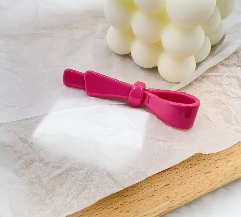 A6-아세테이트 사이드 클립-나비넥타이-로즈레드