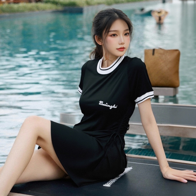 [Bañador independiente] Traje de baño dividido para mujer, talla grande, versión coreana de la falda conservadora, que cubre el vientre, delgado y gordo, traje de baño mm al por mayor