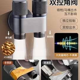 铜马桶伴侣冲洗喷枪一进二出家用厕所卫生间高压冲洗增压水枪