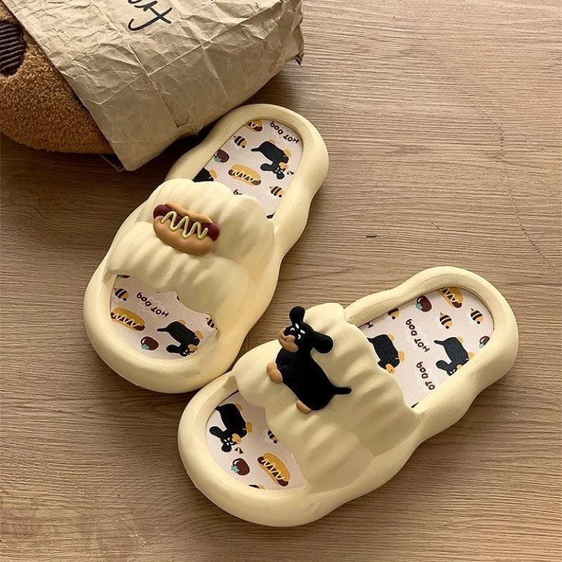 Butter Bear Slippers for Women Internet Celebrity Cute Printed Thick-Soled Home Use Anti-Slip and Deodorant Sandals for Women