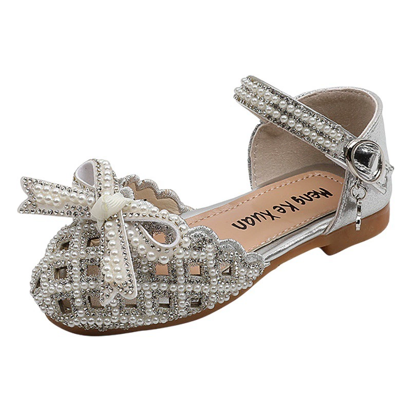 Новинка 2025, летняя детская танцевальная обувь принцессы в корейском стиле для маленьких, средних и больших детей, повседневная обувь для девочек с вырезами