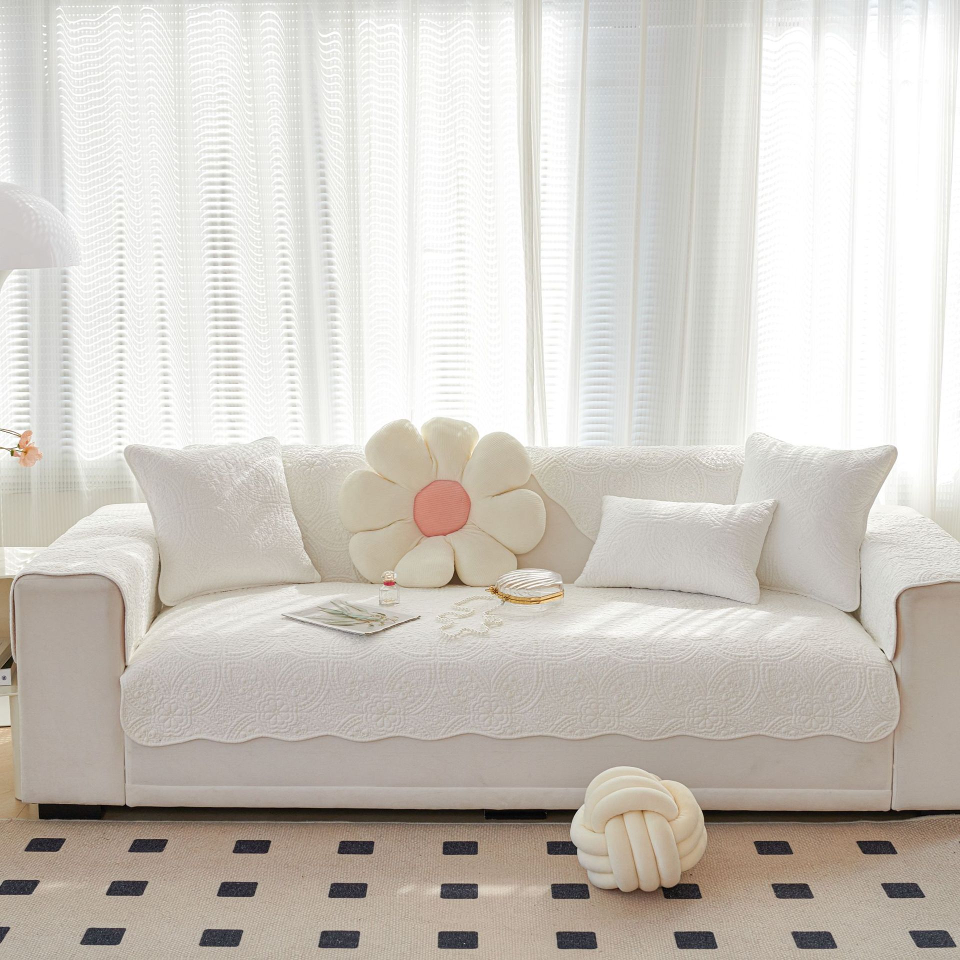 Minimalista europeo, romantico francese, copridivano elasticizzato, copridivano antigraffio, protezione antiscivolo per mobili, copertura elastica lavabile, adatto agli animali domestici_voghion.com