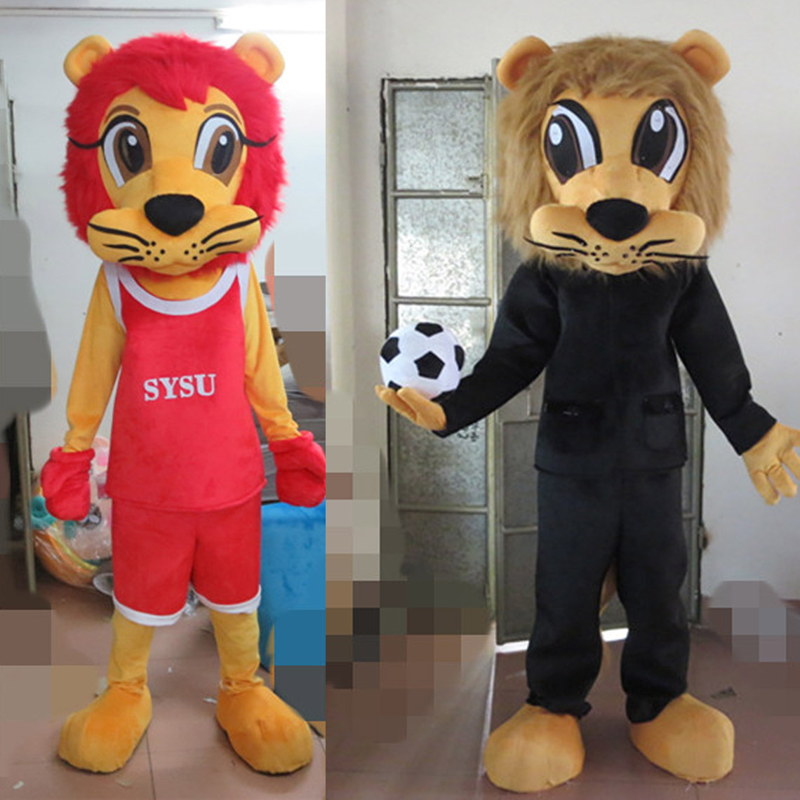 定人偶服装制狮子卡通吉祥物玩偶服头套雕刻充气公仔人穿表演道具