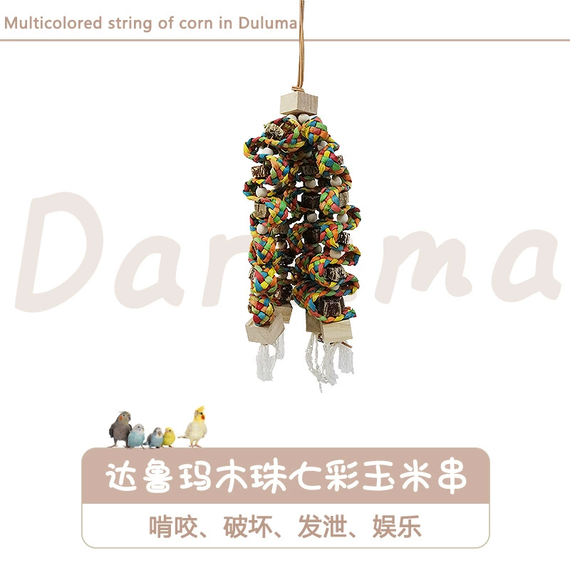 DARUMA Тайваньские деревянные бусины Дарума, красочные кукурузные шпажки, аксессуары для клеток для птиц, подвесные украшения для жевания и поиска пищи, средние и большие