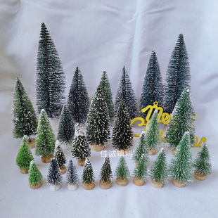 Green Decorative Mini Christmas Tree Pine Needle Rubber Wire Upper Cedar Pine Desktop Ornaments Small Christmas Tree 5-12.5cm