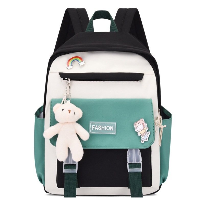 Nueva Salida de primavera mochila para niños 3-5-7 años de edad mochila estudiante de escuela primaria estudiante de secundaria Mochila de color de contraste de estilo coreano