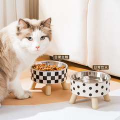 猫碗の高い足は首を保護して食事をします。