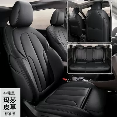 seat cushions, Modelə uyğun (Original) oturacaq örtükləri - mysterious-black-standard-edition-five-seater-nappa-leather-full-coverage-for-front-and-rear-rows