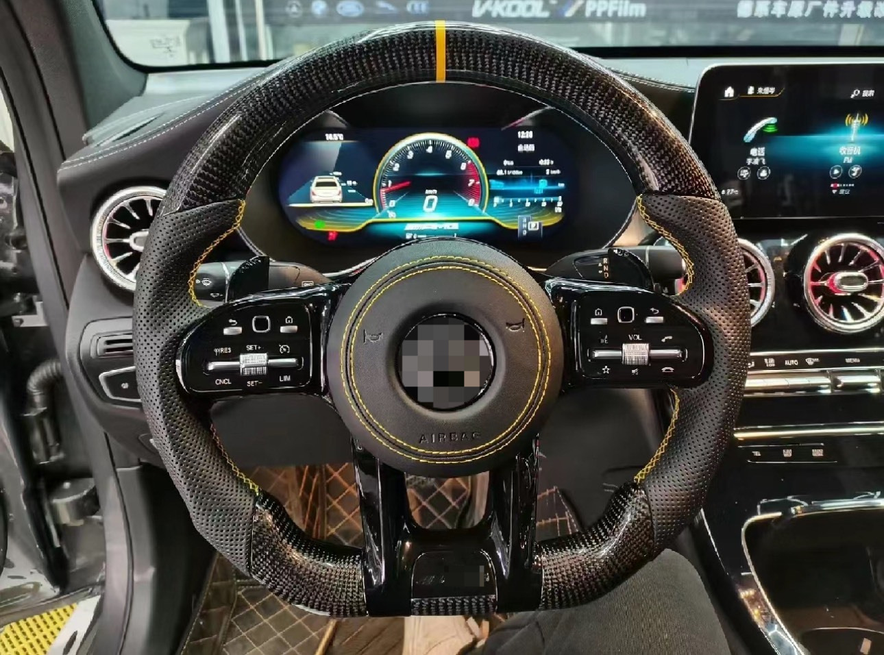 Suitable for Mercedes-Benz AMG809 carbon fiber steering wheel A-Class, C-Class, E-Class, ML old model modification and upgrade to new model assembly