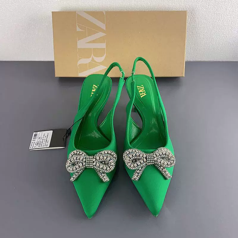 Zara, сандалии с бантом, низкий вырез, коллекция 2022