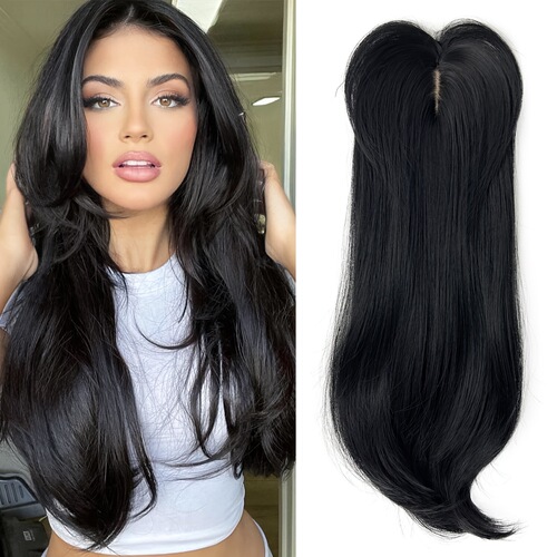 European and American false hair extensions for women, gradual color octagonal fringe, synthetic fiber, long curly hair for women, natural and breathable hair additions