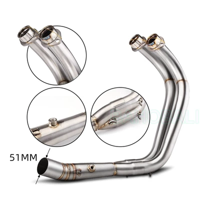 Motorcycle exhaust pipe, Yamaha MT07 FZ07 R7