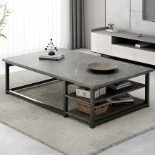 茶几家用客厅小户型轻奢意式办公室岩板色简约现代小桌子泡茶茶桌