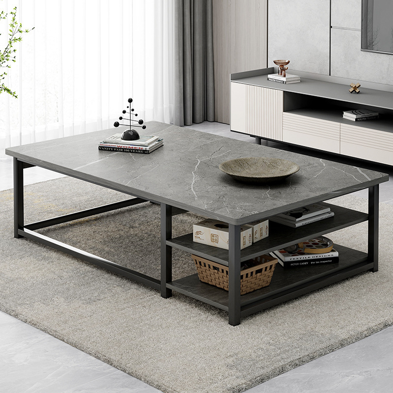 茶几家用客厅小户型轻奢意式办公室岩板色简约现代小桌子泡茶茶桌