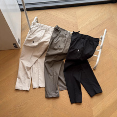 国境を越えた貿易の新しい春夏のRLラフリネン9点パンツ刺繍パンツ男性と女性の同じスタイルのカジュアルパンツ