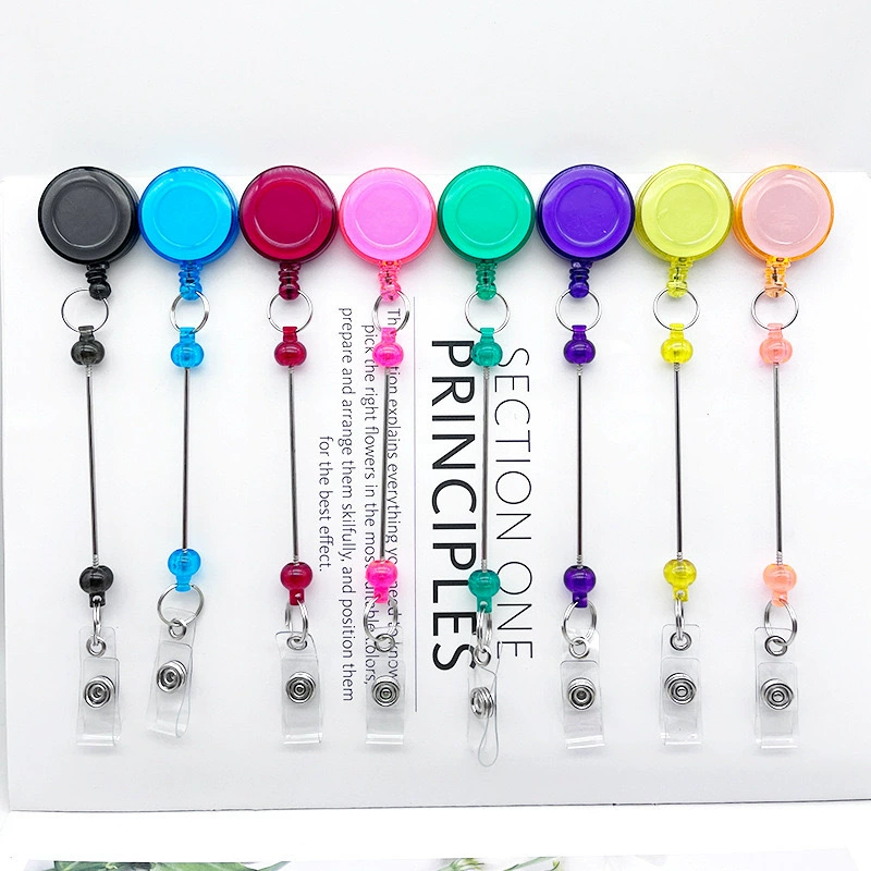 Cross -border new beading card sleeve telescopic can be pulled, DIY nurse breast card card key string buckle buckle buckle