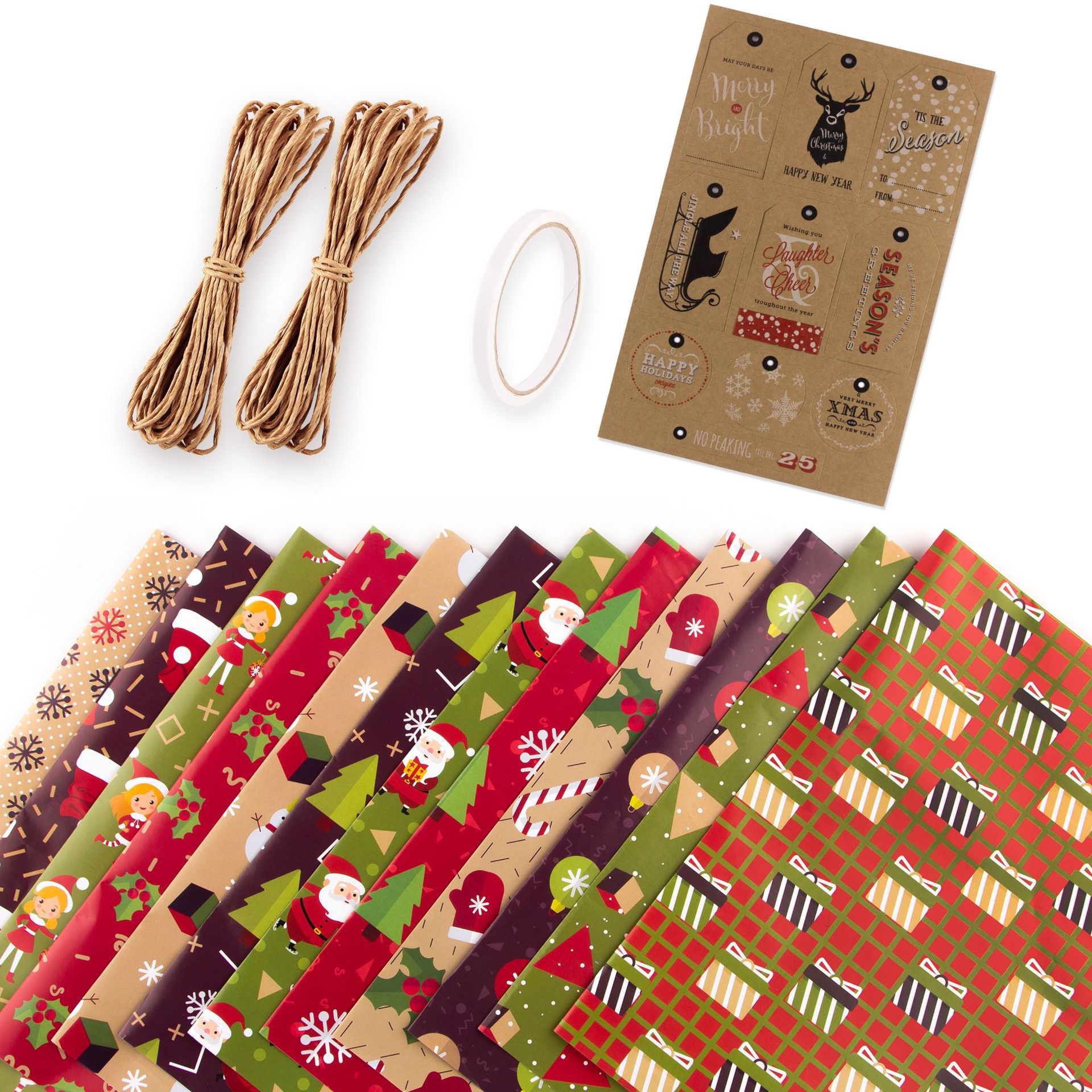 Set de 12 hojas de papel + accesorios en la imagen; 50cmX70cm