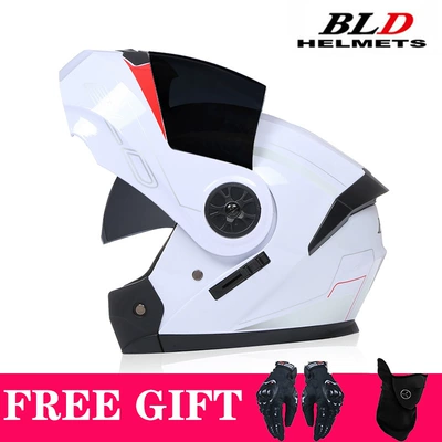 Motosiklet kaskı (dəbilqə) — Helmets, Exclusively for Cross-Border Sales - white-flower-brown-lenses-comes-with-mask-gloves-s55-56
