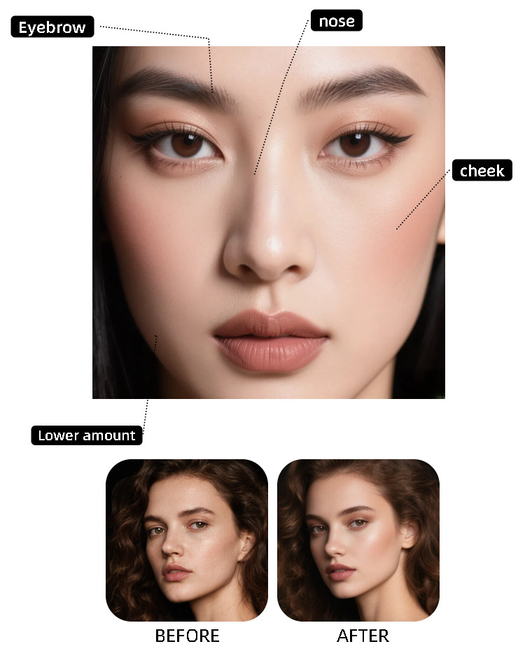Universal Makeup Palette Highlighter Contour Concealer Set_voghion.com