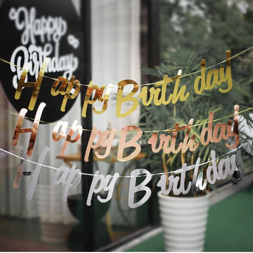 Bandera de fiesta de cumpleaños de bebé de un año de edad ins una pieza palabra Feliz cumpleaños tirar bandera