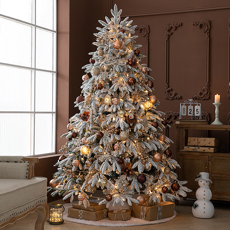 Nuevo árbol de Navidad rojo de lujo PE hoja 1,5/1,8 m cifrado Navidad nieve árbol paquete decoración árbol de Navidad