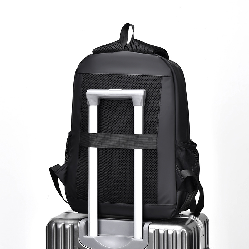 Mochila de negocios para hombre con película de cuero 2024 nueva bolsa de computadora de gran capacidad de 15,6 pulgadas mochila de viaje de negocios